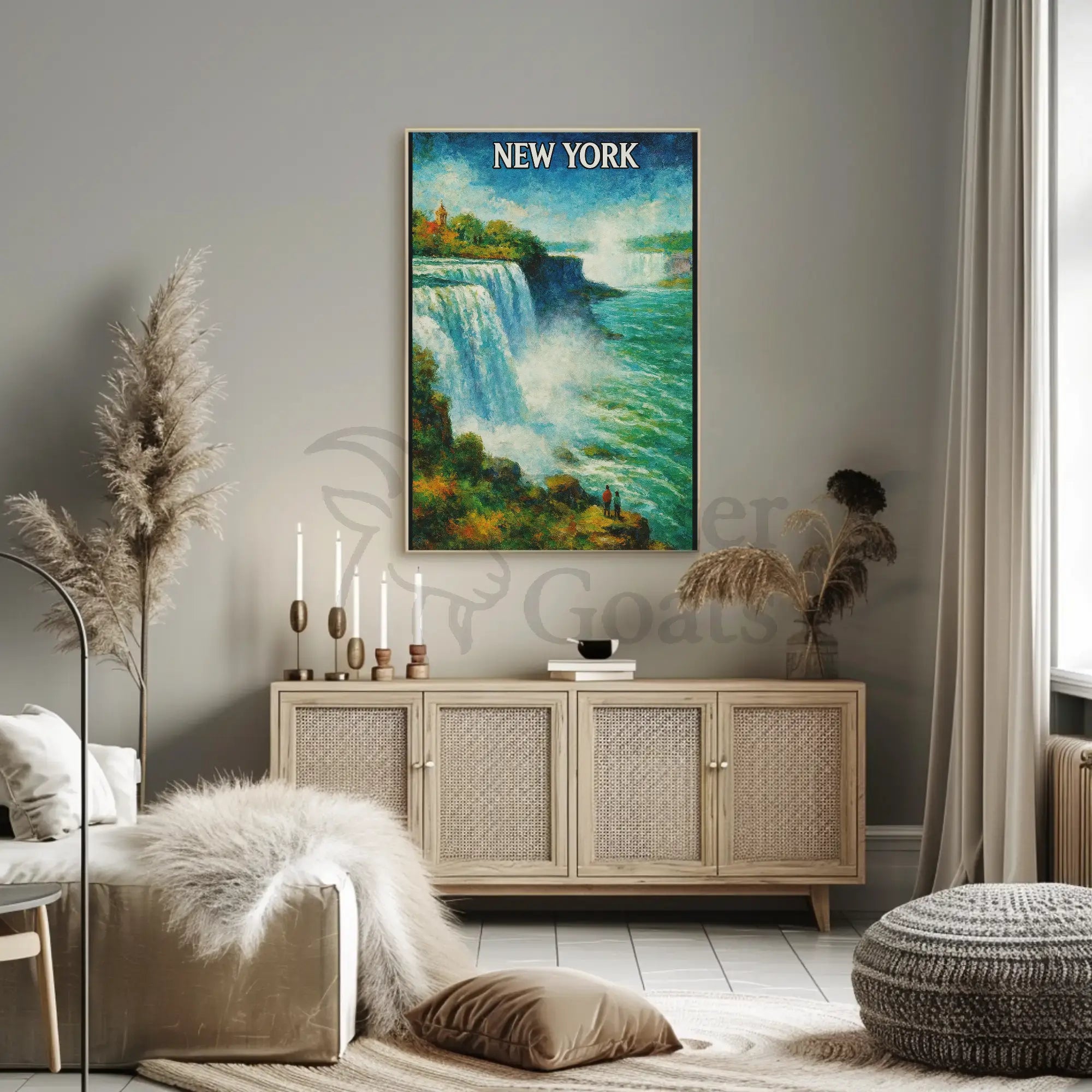 Niagara Falls New York Artistic Travel Poster PosterGoat
