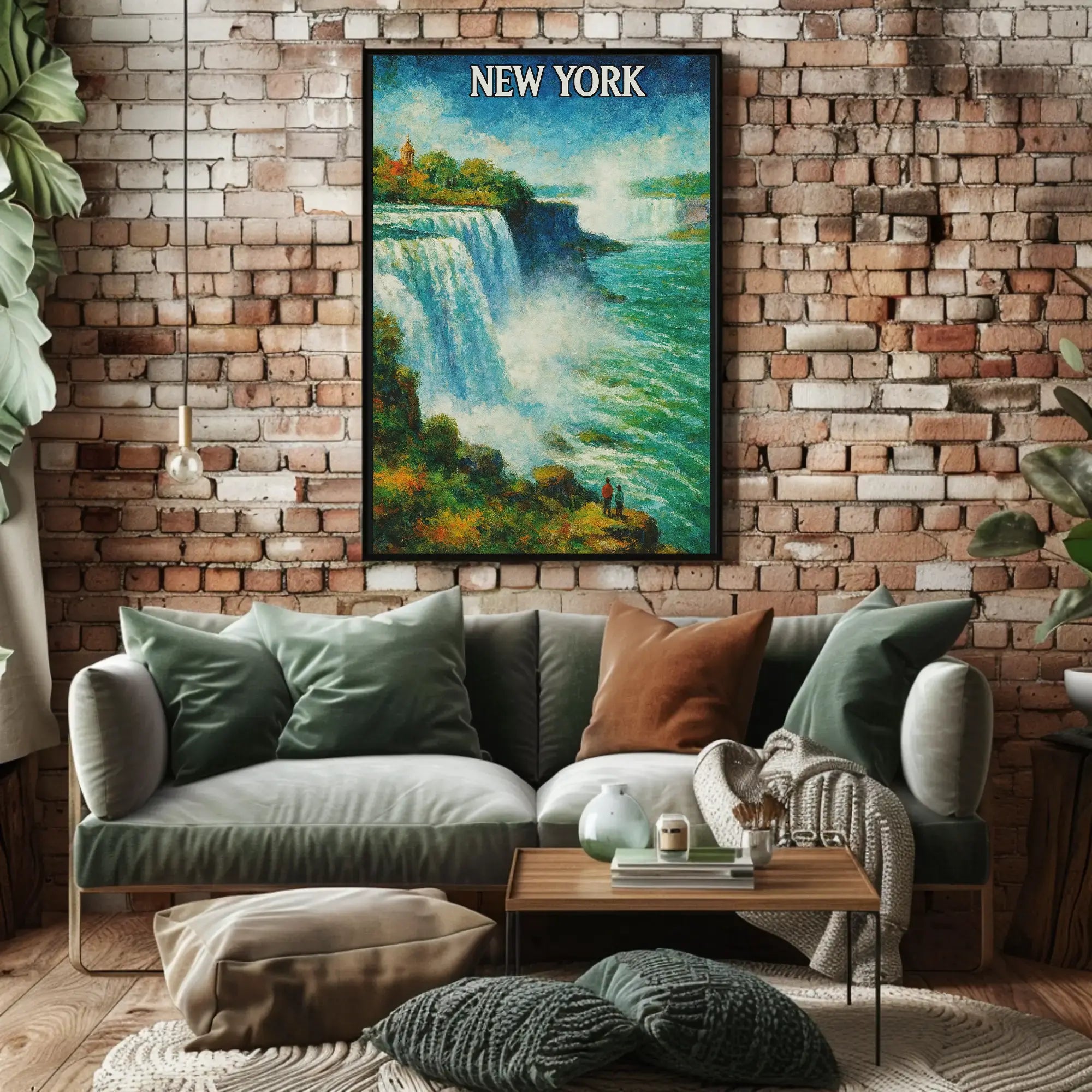 Niagara Falls New York Artistic Travel Poster PosterGoat