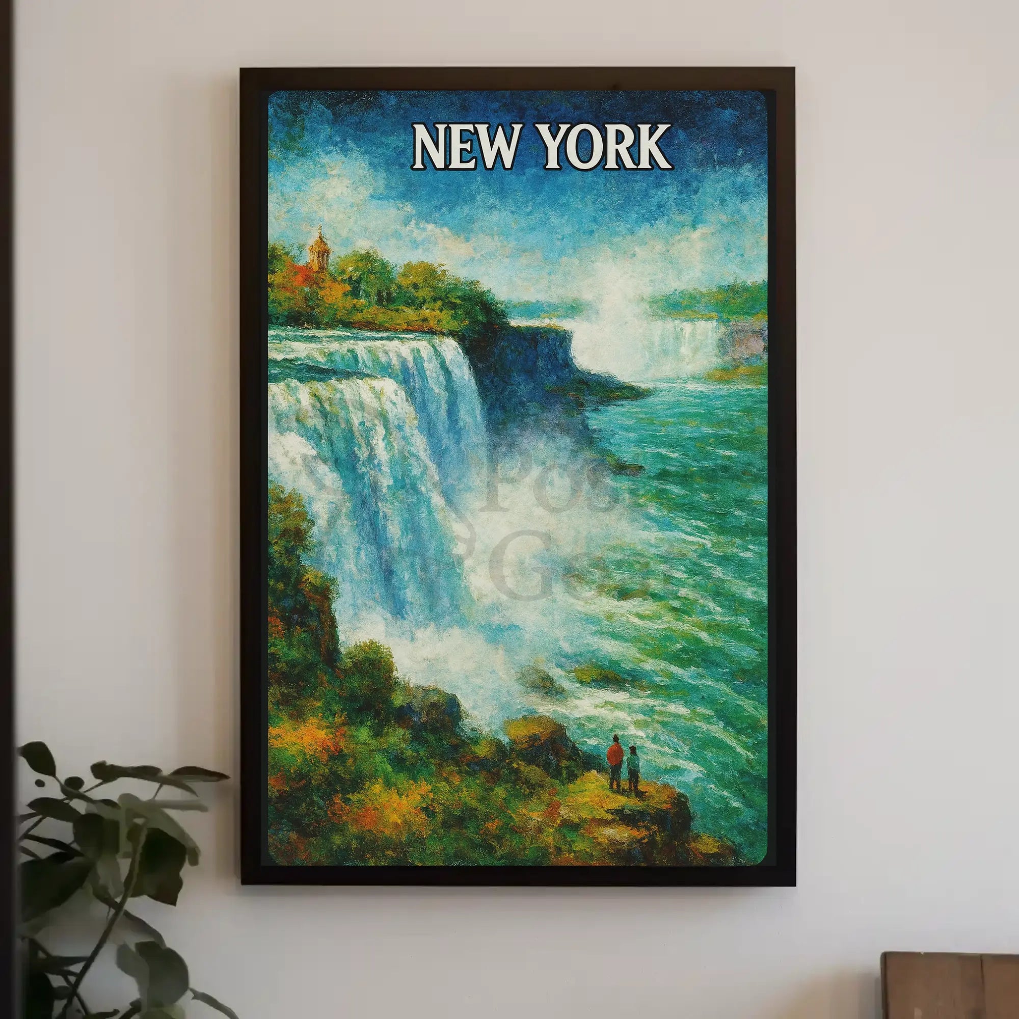 Niagara Falls New York Artistic Travel Poster PosterGoat