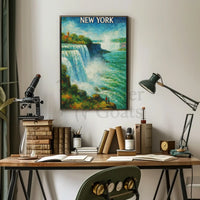 Niagara Falls New York Artistic Travel Poster PosterGoat