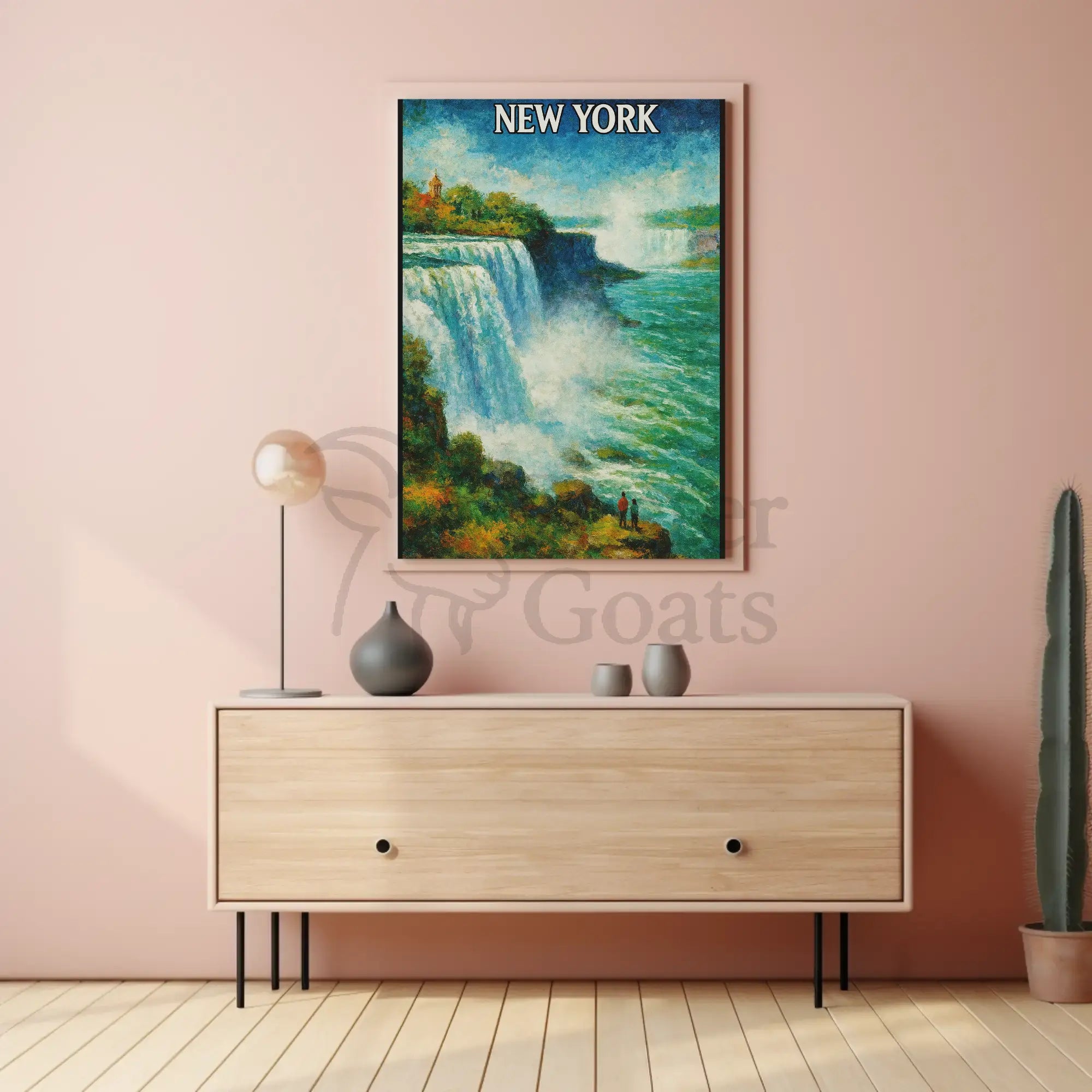 Niagara Falls New York Artistic Travel Poster PosterGoat