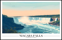 Niagara Falls Vintage Travel Illustration Poster PosterGoat