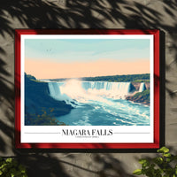 Niagara Falls Vintage Travel Illustration Poster PosterGoat