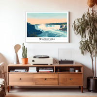 Niagara Falls Vintage Travel Illustration Poster PosterGoat
