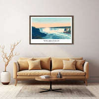 Niagara Falls Vintage Travel Illustration Poster PosterGoat