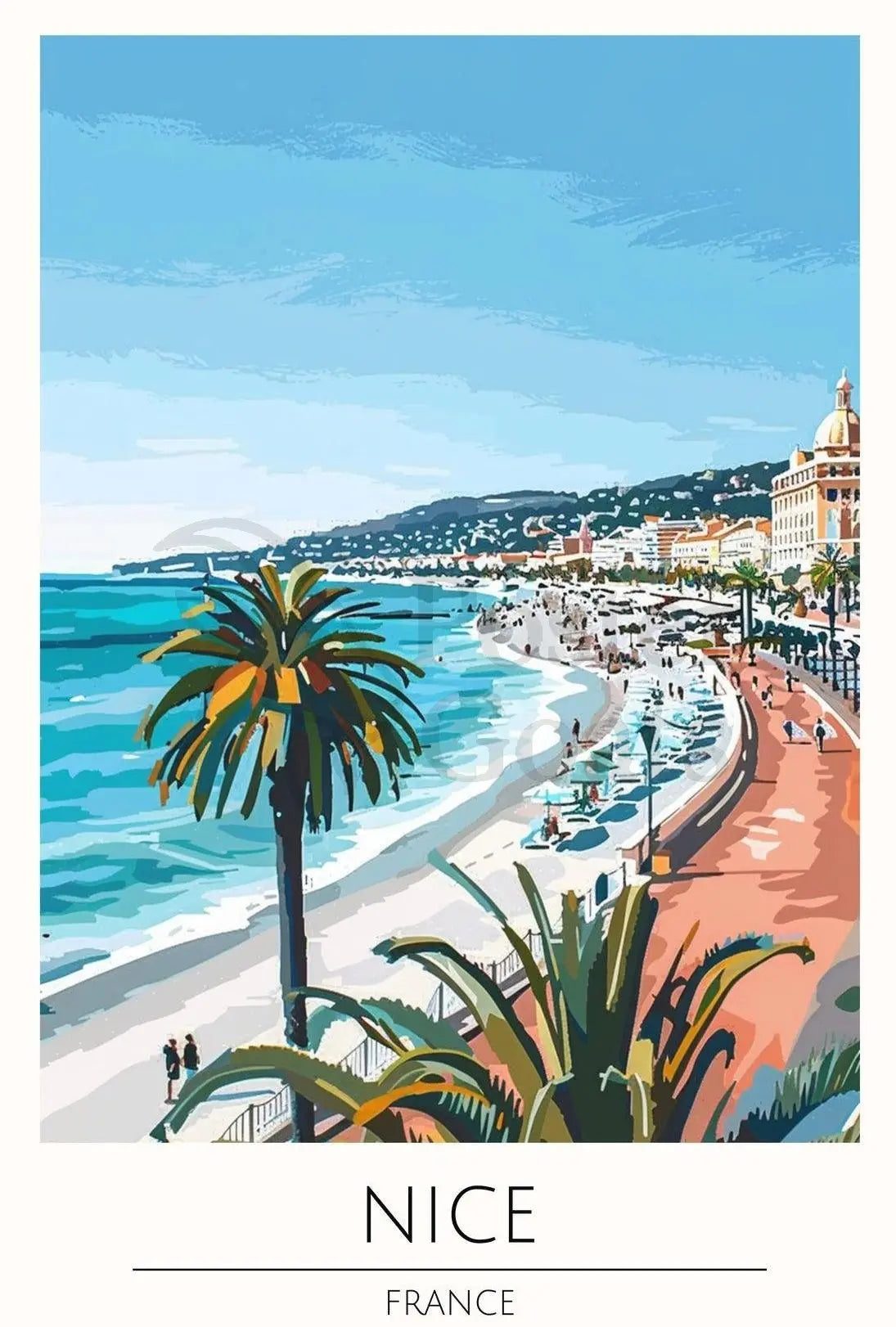 Nice France Beach Vibes Travel Poster PosterGoat