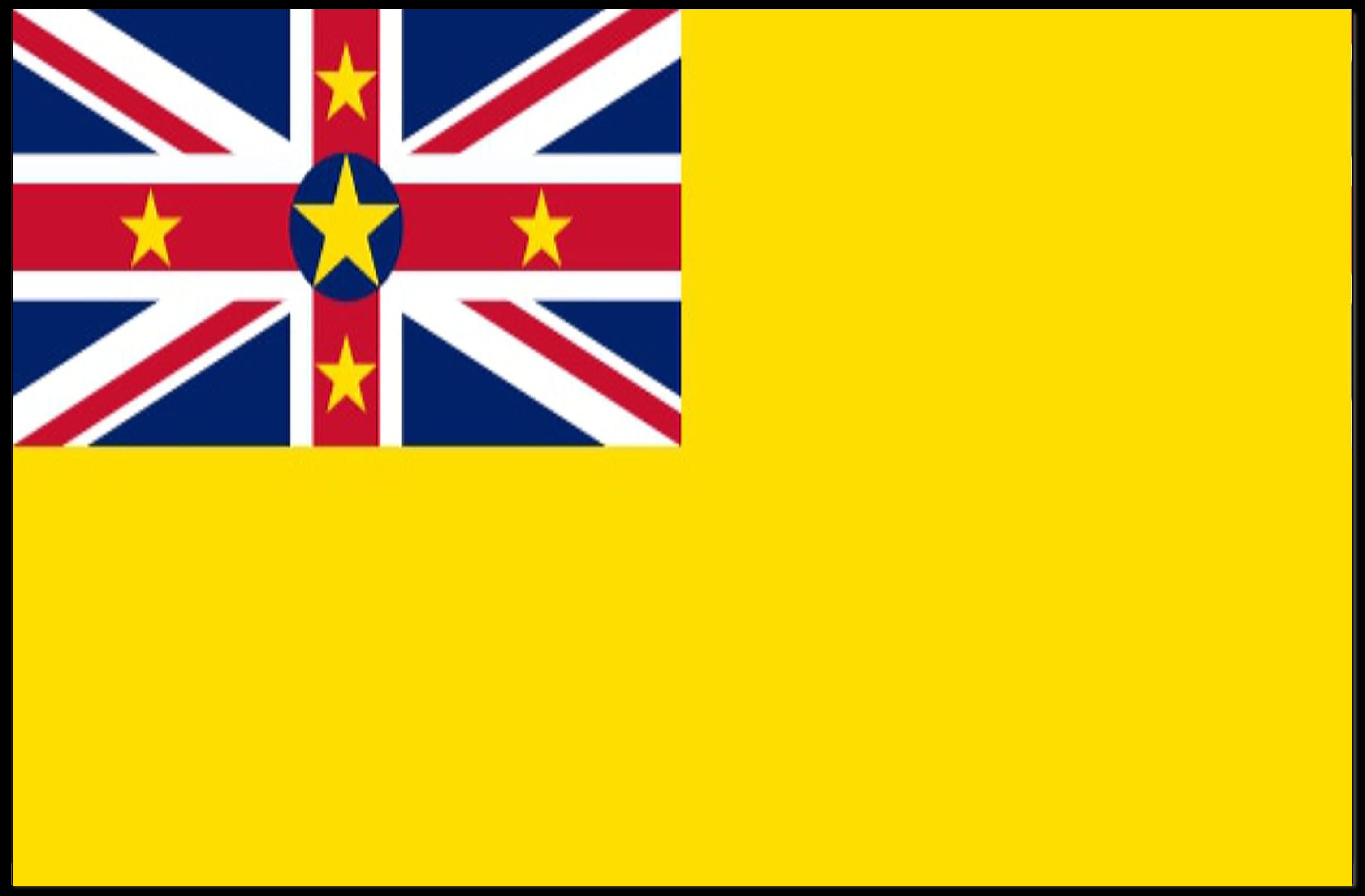 Niue Flag Poster Featuring Vibrant Modern Graphic Elements PosterGoat