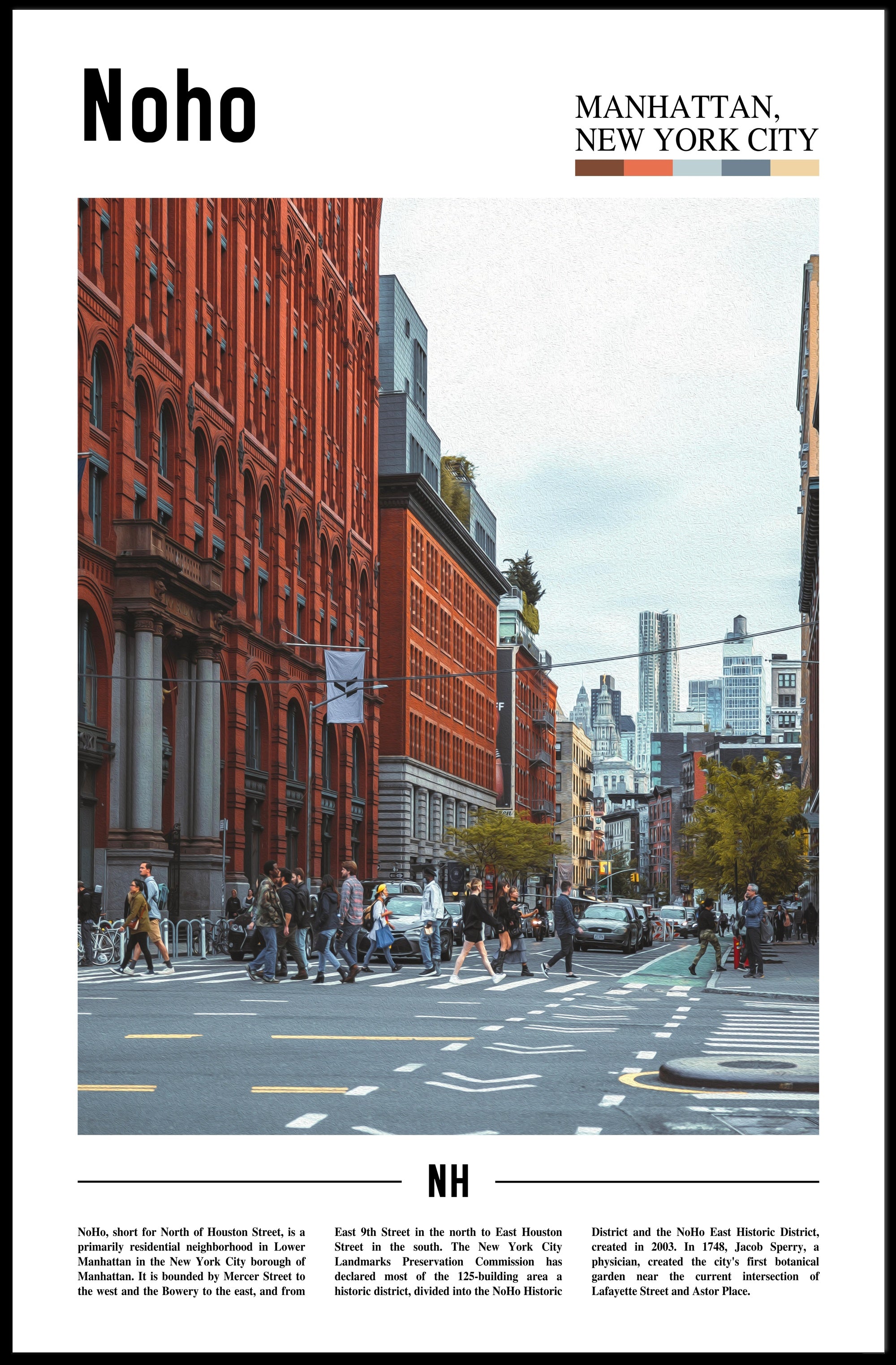 Noho Street Scene Manhattan Travel Poster PosterGoat