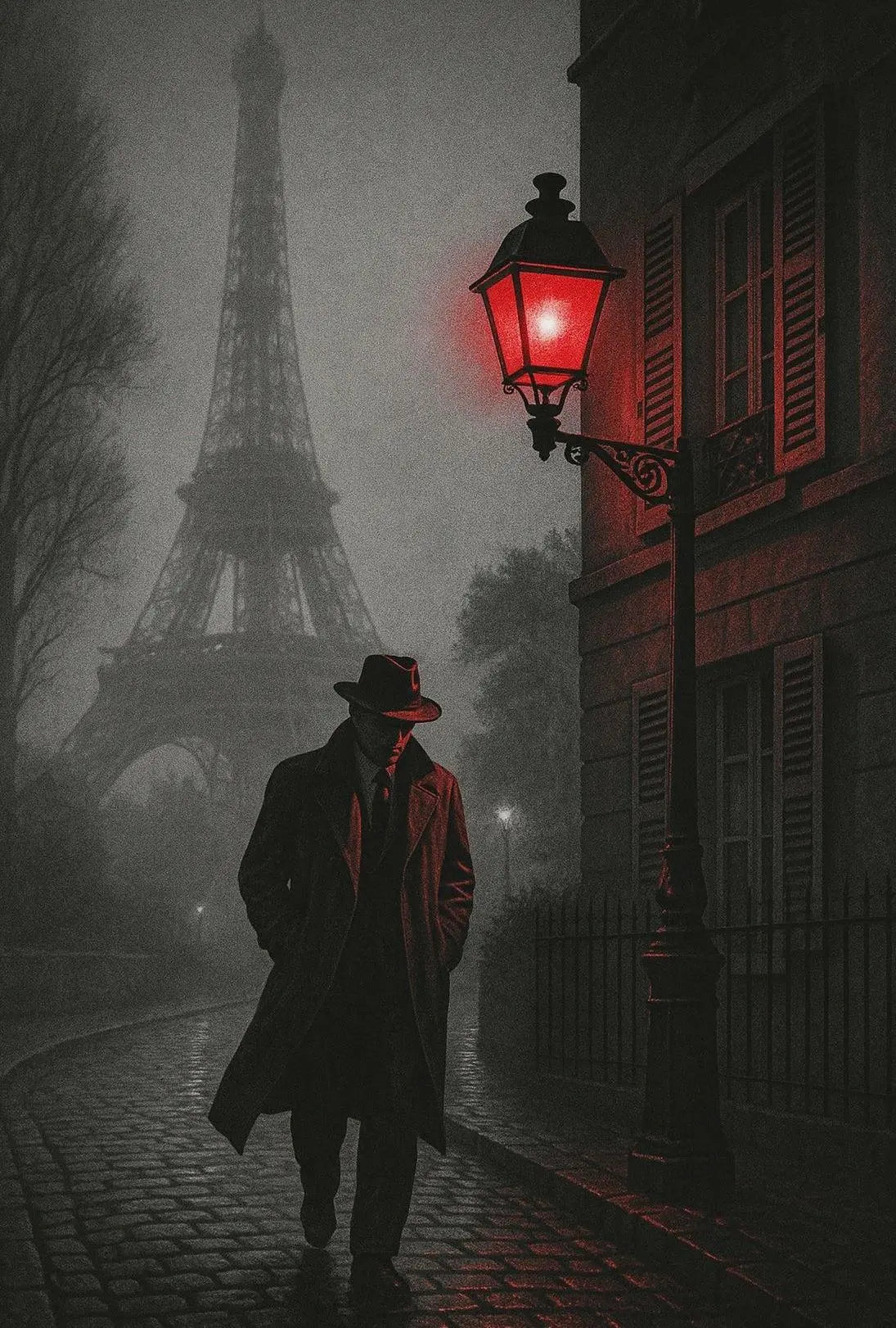 Noir Detective Paris Scene Poster - Abstract, Artistic, or Pop Culture Poster PosterGoat