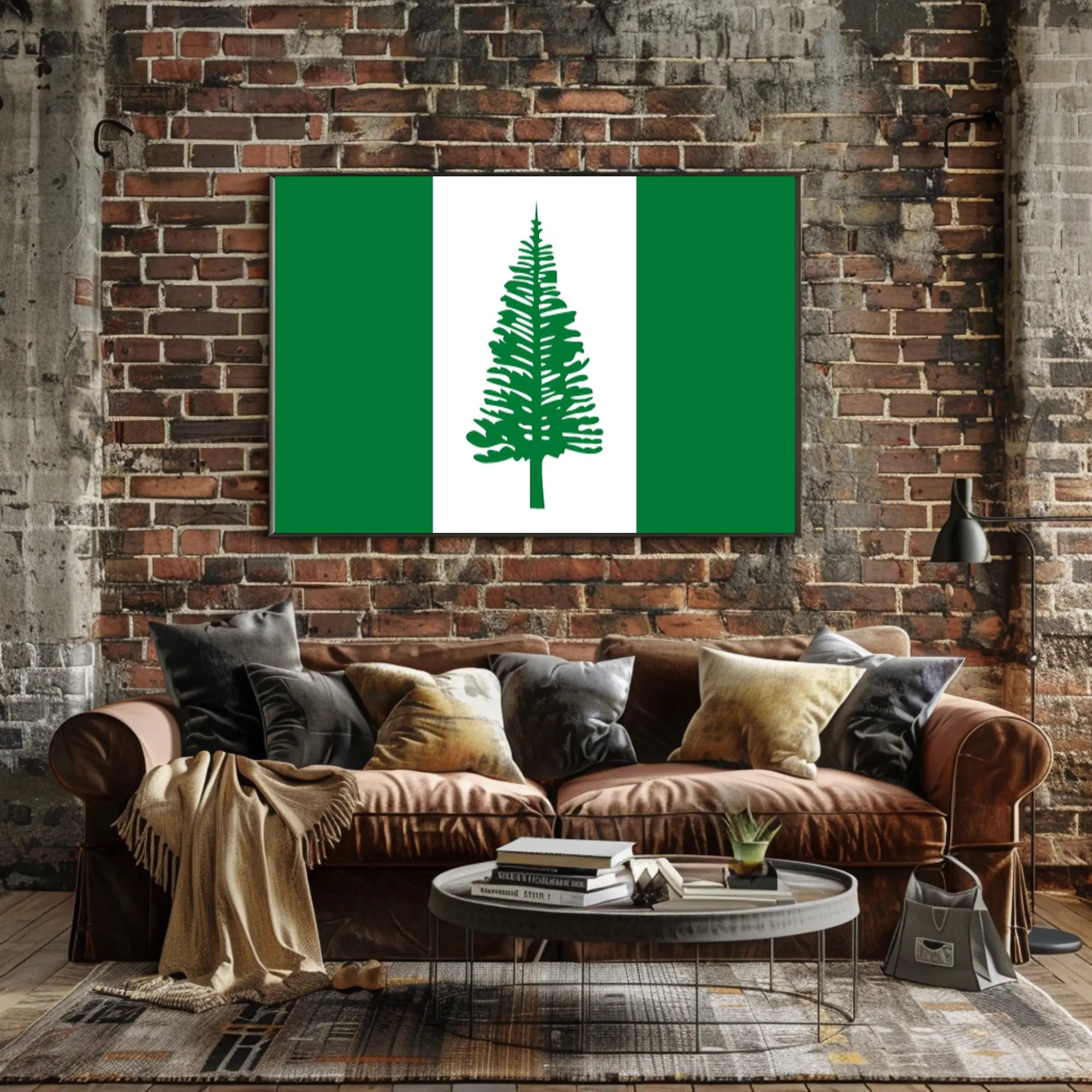 Norfolk Island Flag Pride Minimalist Country Flag Poster PosterGoat