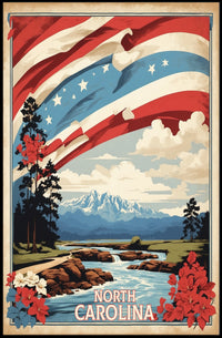 North Carolina Scenic Landscape Travel Poster PosterGoat