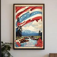 North Carolina Scenic Landscape Travel Poster PosterGoat