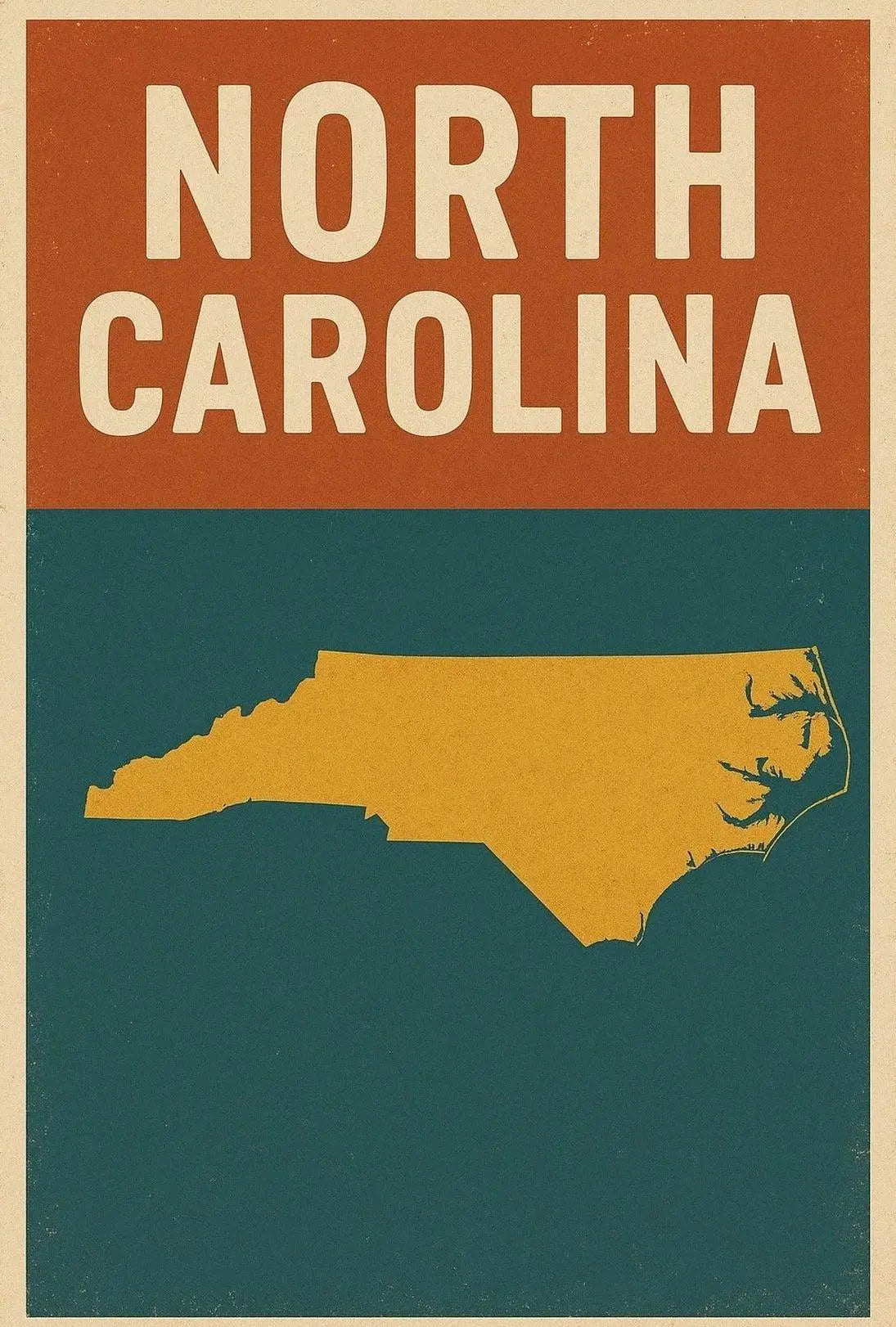 North Carolina State Map Vintage Travel Poster PosterGoat