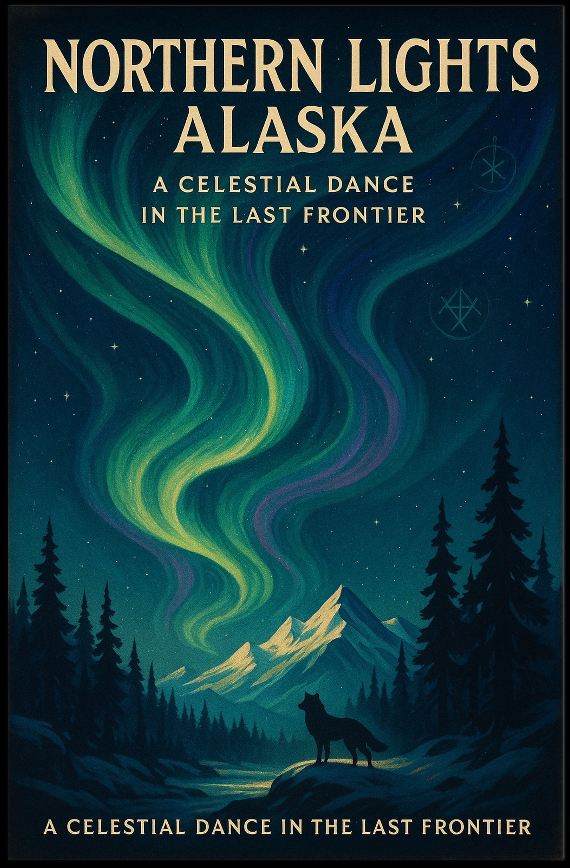 Northern Lights Poster A Celestial Dance Art PosterGoat