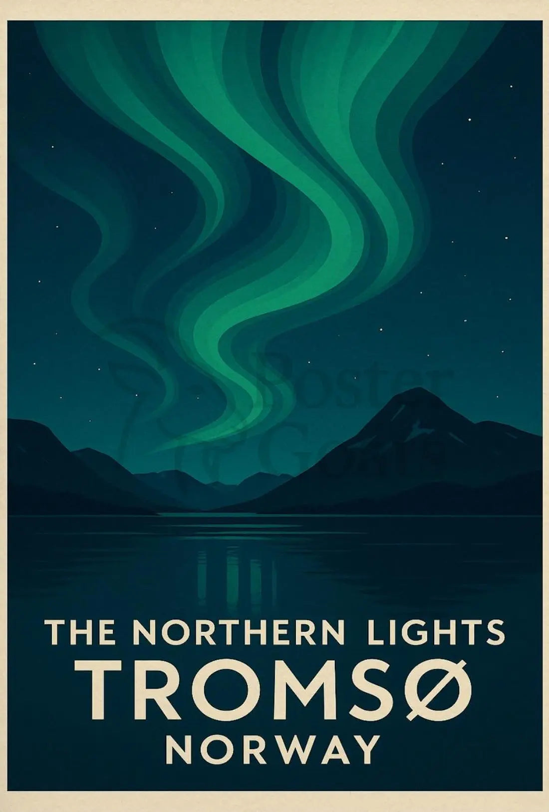 Northern Lights Tromsø Norway Minimalist Travel Poster PosterGoat