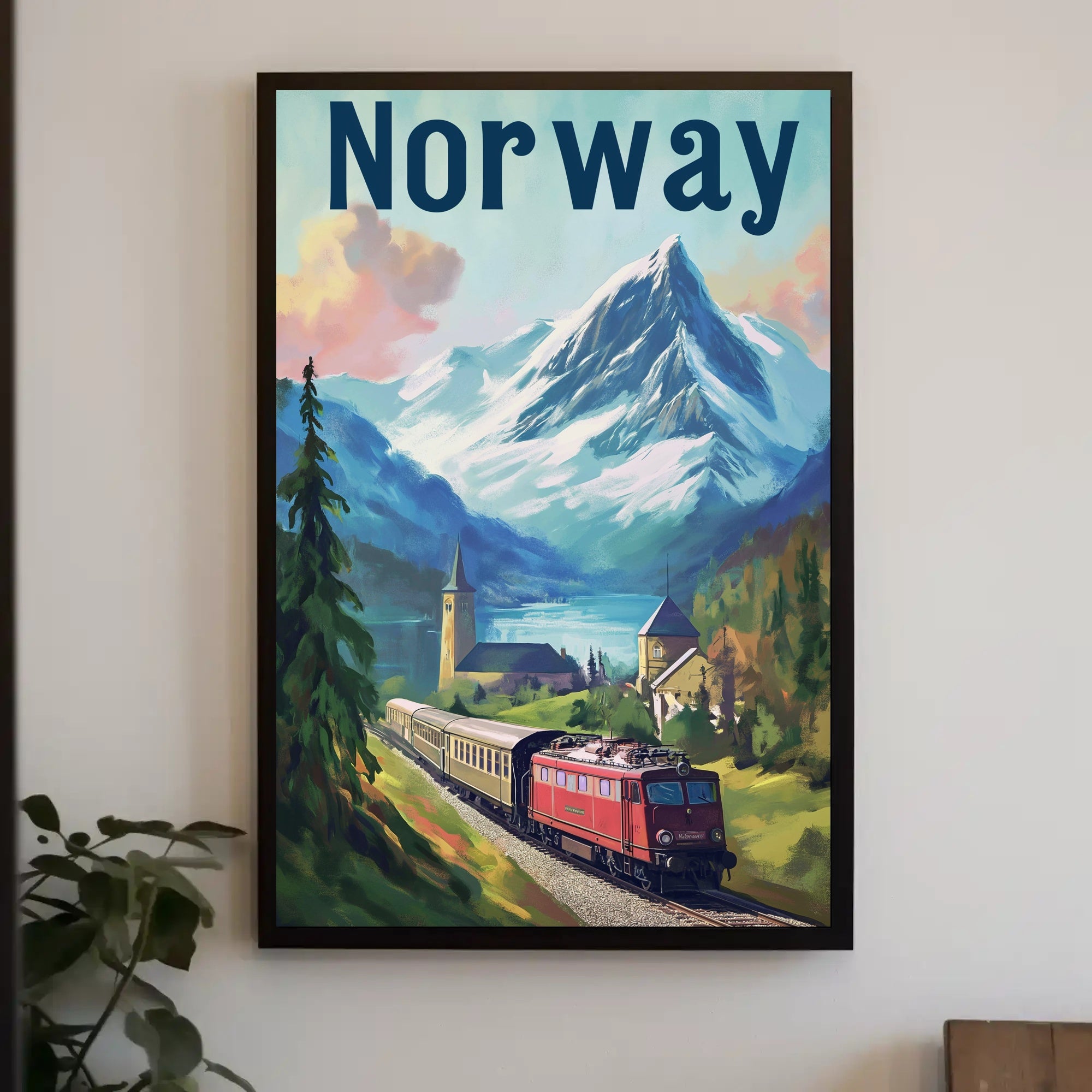 Norway Scenic Landscape Vintage Travel Poster PosterGoat