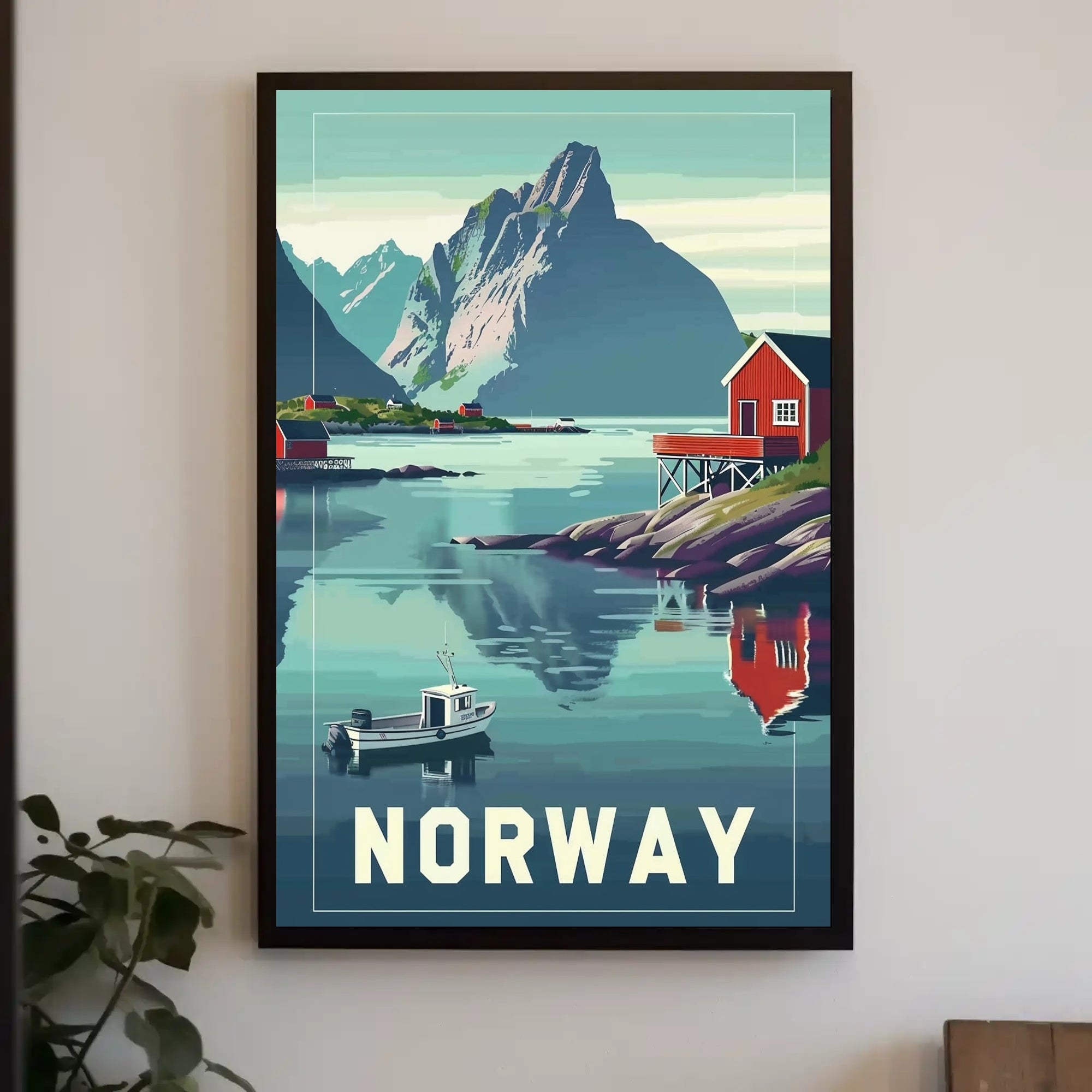 Norwegian Fjord Landscape: Vintage Travel Poster PosterGoat