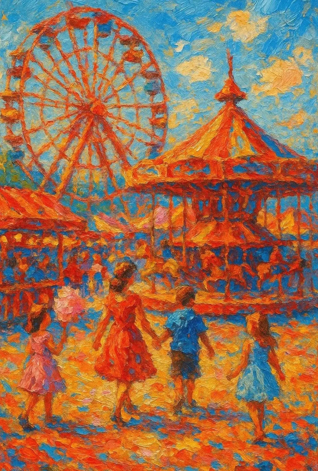 Nostalgic Amusement Park Vibes Artistic Pop Culture Poster PosterGoat