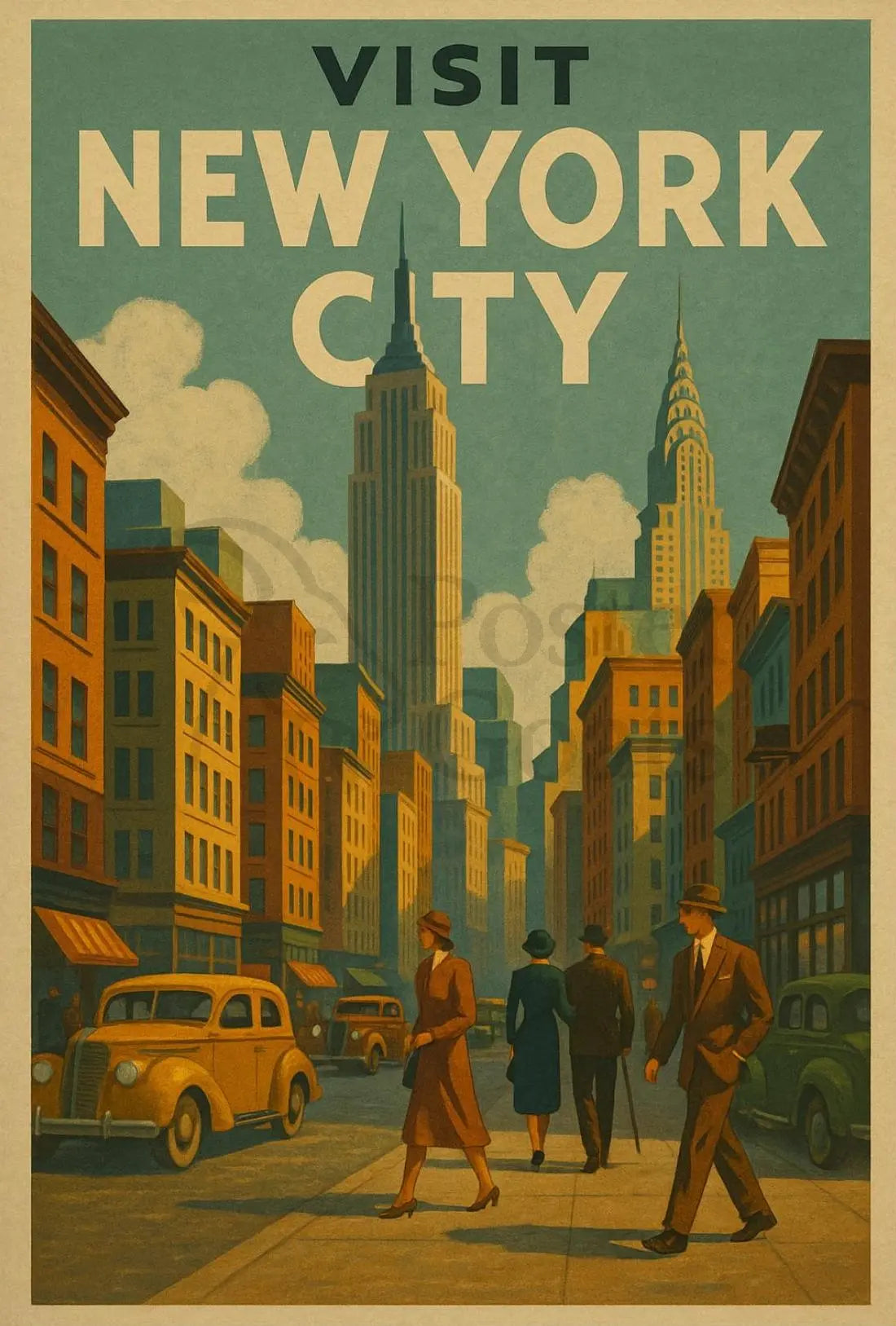 Nostalgic Charm: New York City Travel Poster PosterGoat