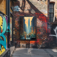 Nostalgic Skyscraper Cityscape Art Deco Poster Urban or Cityscape Poster PosterGoat