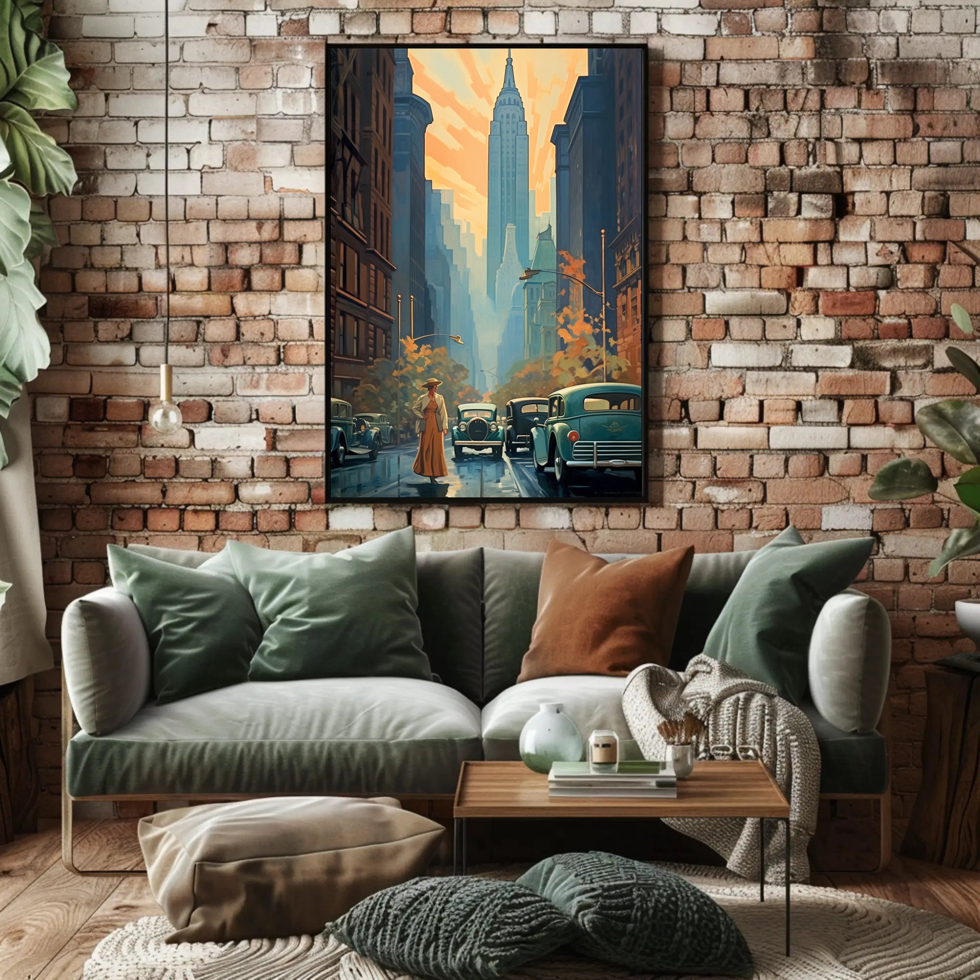 Nostalgic Skyscraper Cityscape Art Deco Poster Urban or Cityscape Poster PosterGoat