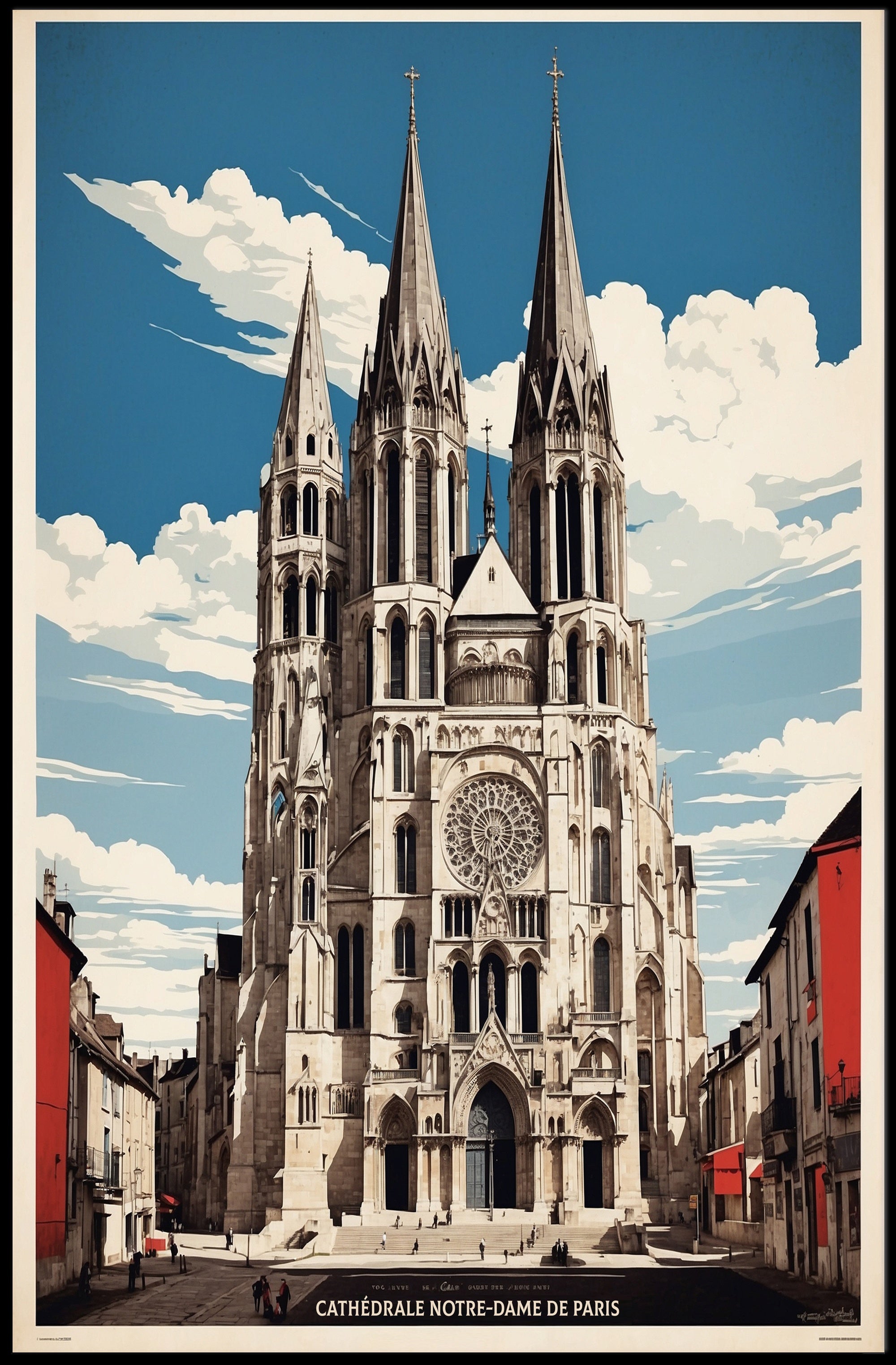Notre-Dame de Paris Modern Cityscape Urban or Cityscape Poster PosterGoat