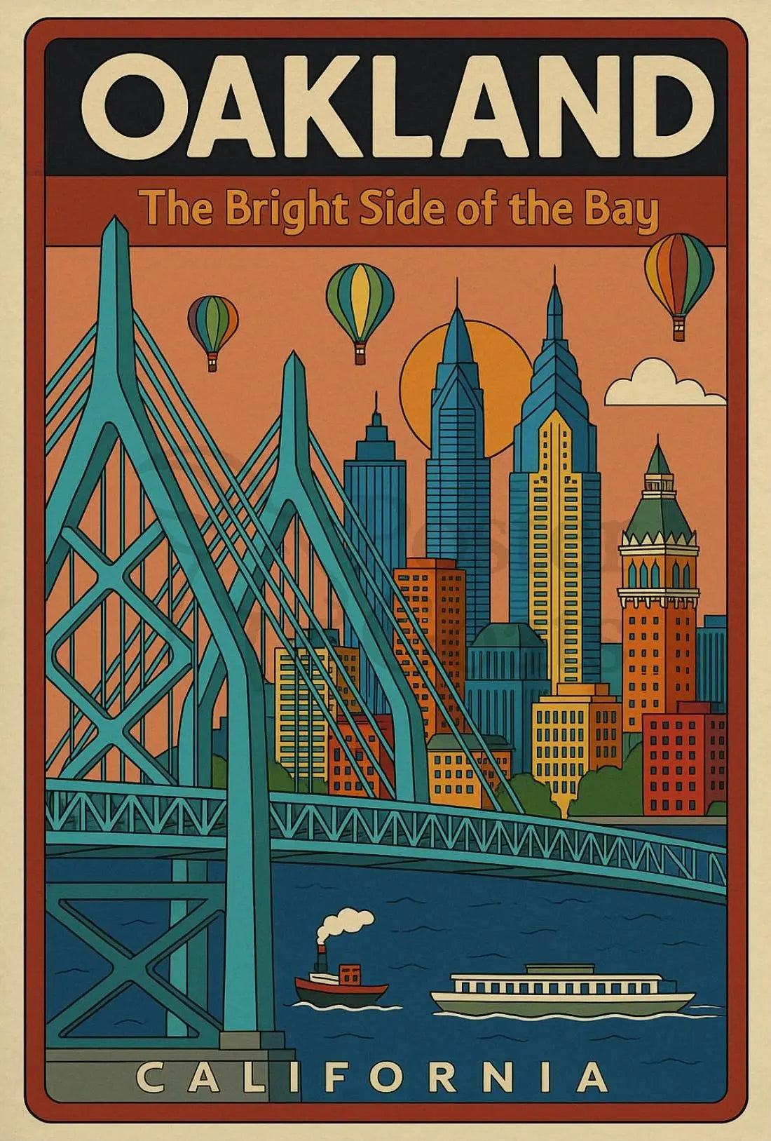 Oakland's Vibrant Charm Travel Poster PosterGoat
