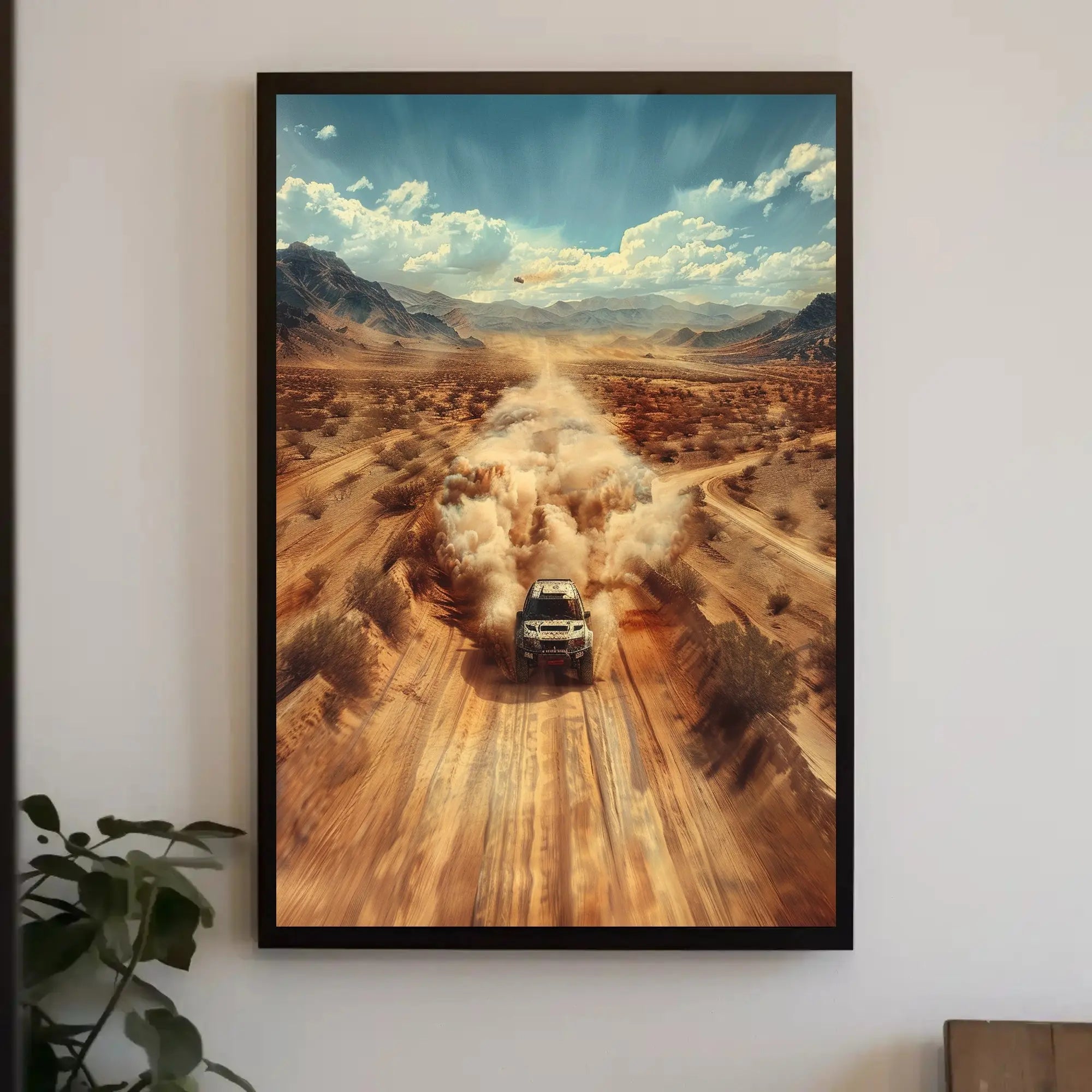 Off-Road Adventure in Desert Scene Sports Poster PosterGoat