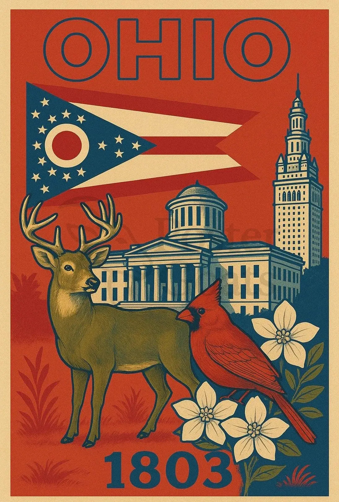 Ohio Heritage Vintage Art Poster Cultural or Heritage Poster PosterGoat