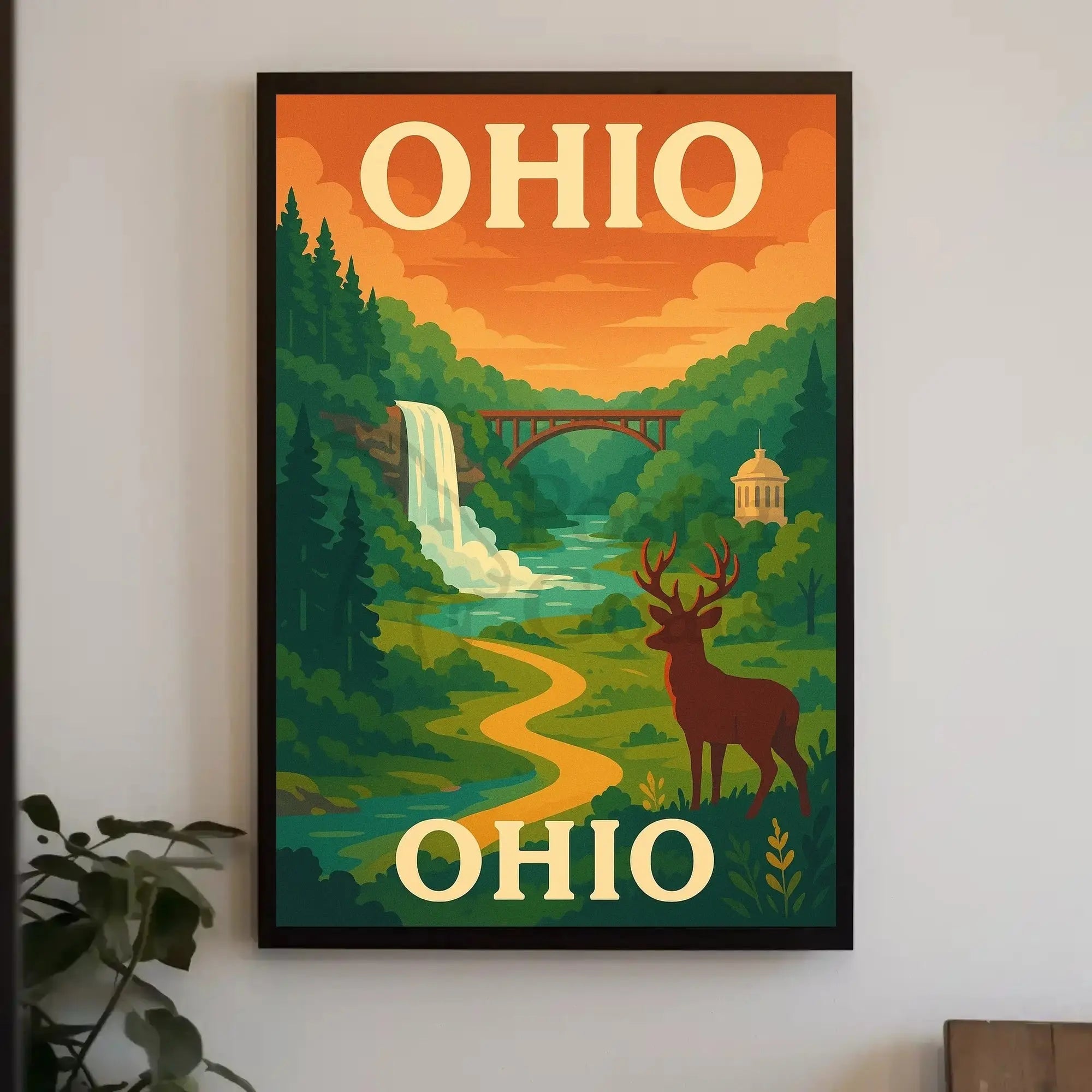 Ohio Scenic Escape Vintage Travel Poster PosterGoat