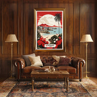 Okinawa Seaside Serenity: Retro-Inspired Travel Poster PosterGoat