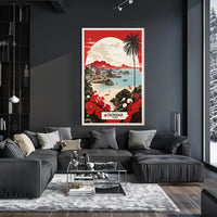 Okinawa Seaside Serenity: Retro-Inspired Travel Poster PosterGoat