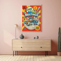 Oops! All Meetings Humorous Pop Culture Poster PosterGoat