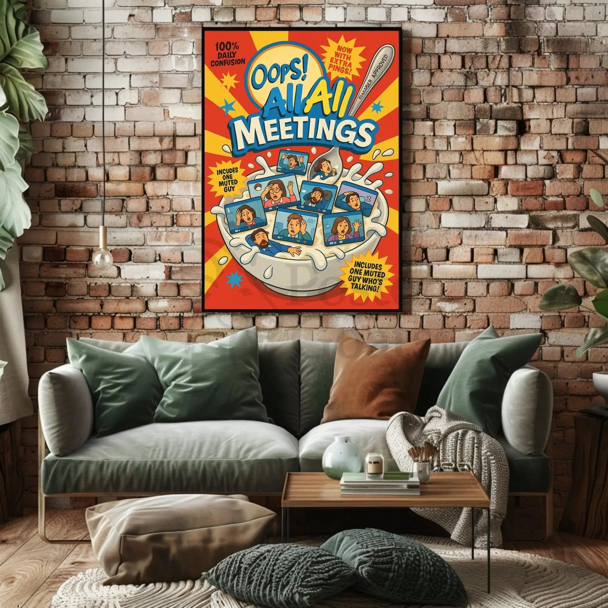 Oops! All Meetings Humorous Pop Culture Poster PosterGoat