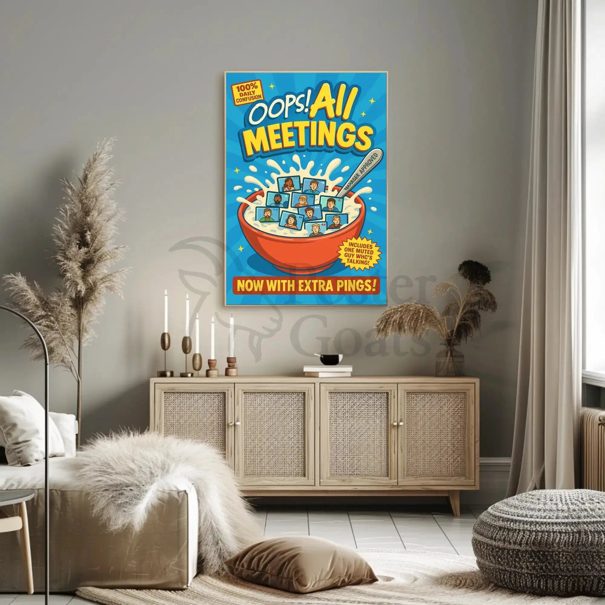 Oops! All Meetings Pop Culture Poster PosterGoat