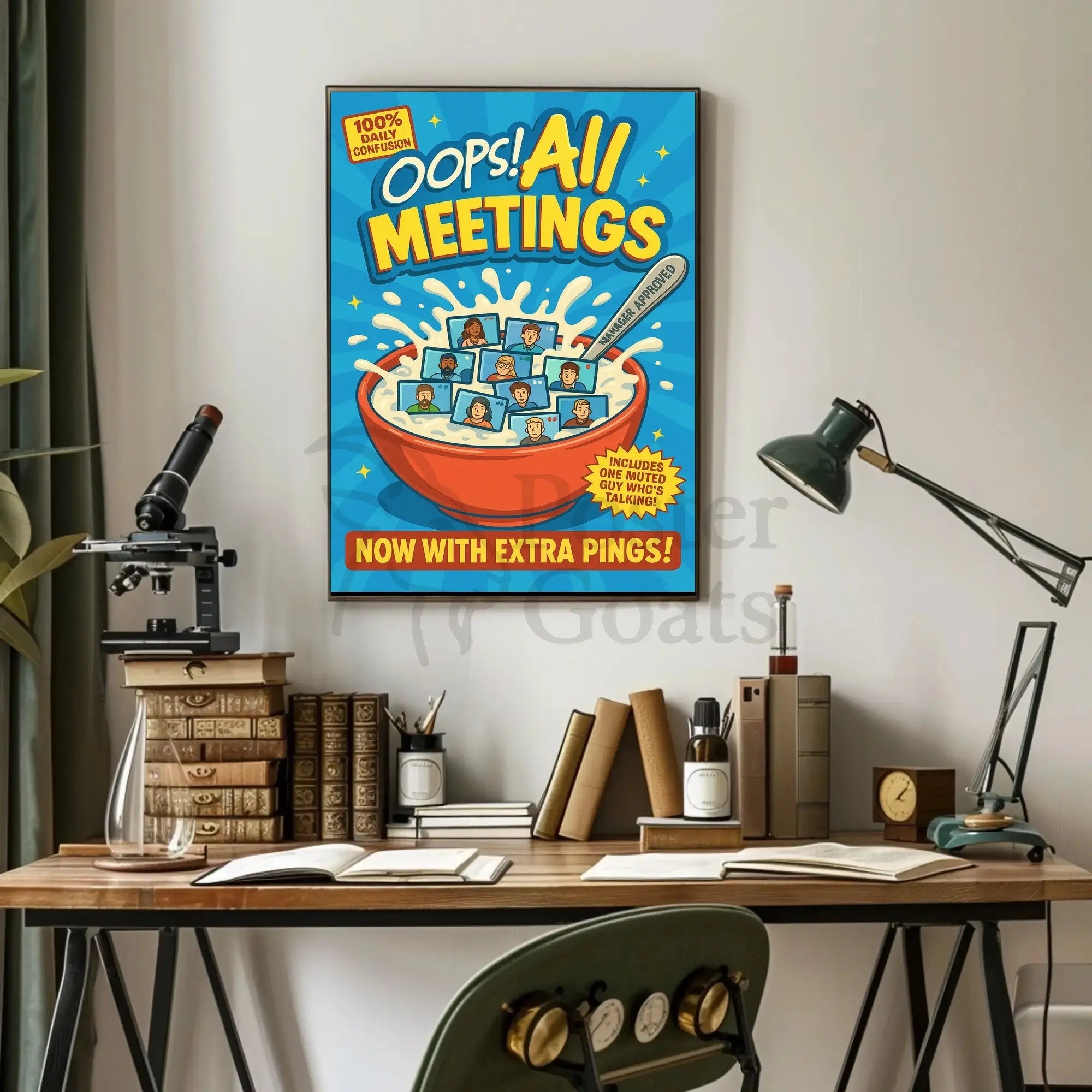 Oops! All Meetings Pop Culture Poster PosterGoat