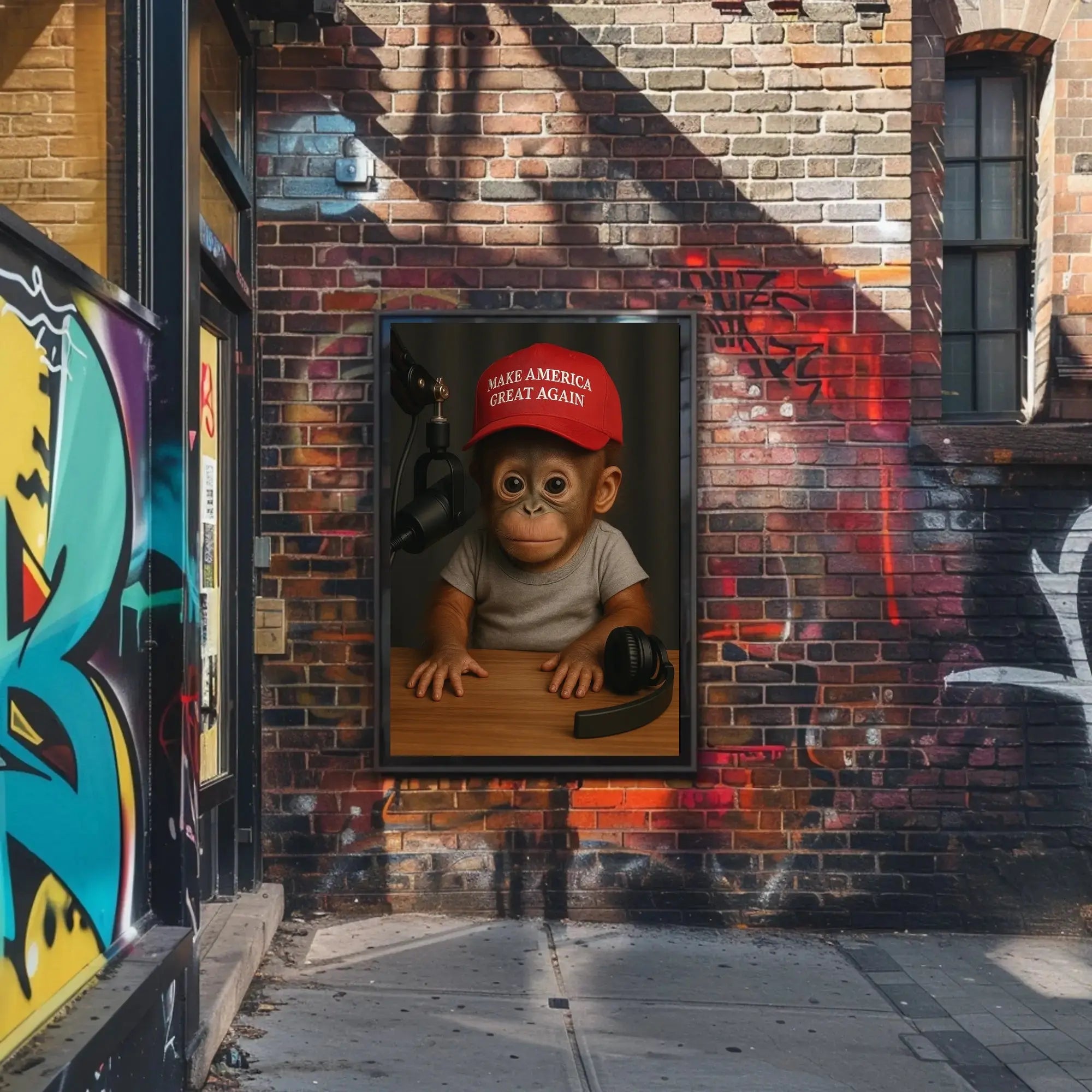 Orangutan Satire Political Humor Modern Satirical Poster PosterGoat