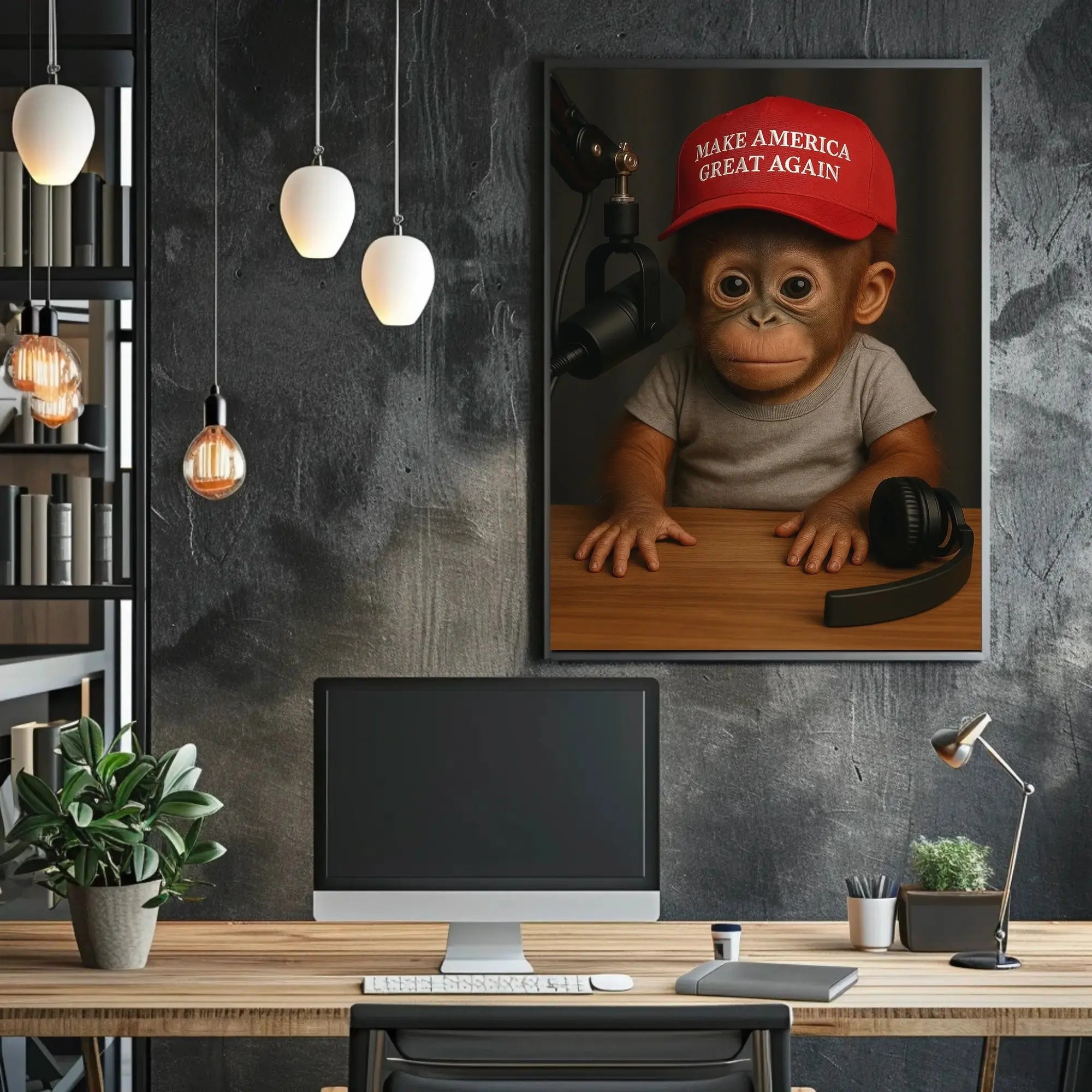 Orangutan Satire Political Humor Modern Satirical Poster PosterGoat