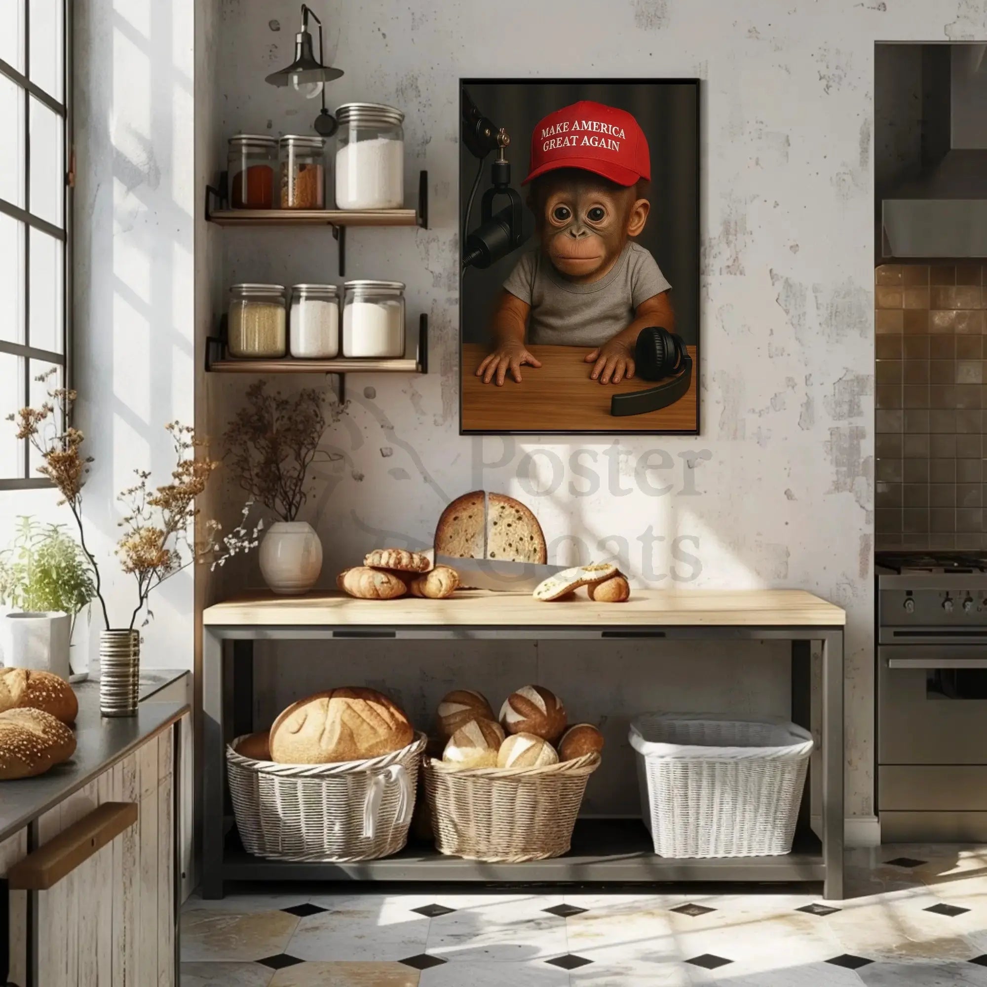 Orangutan Satire Political Humor Modern Satirical Poster PosterGoat