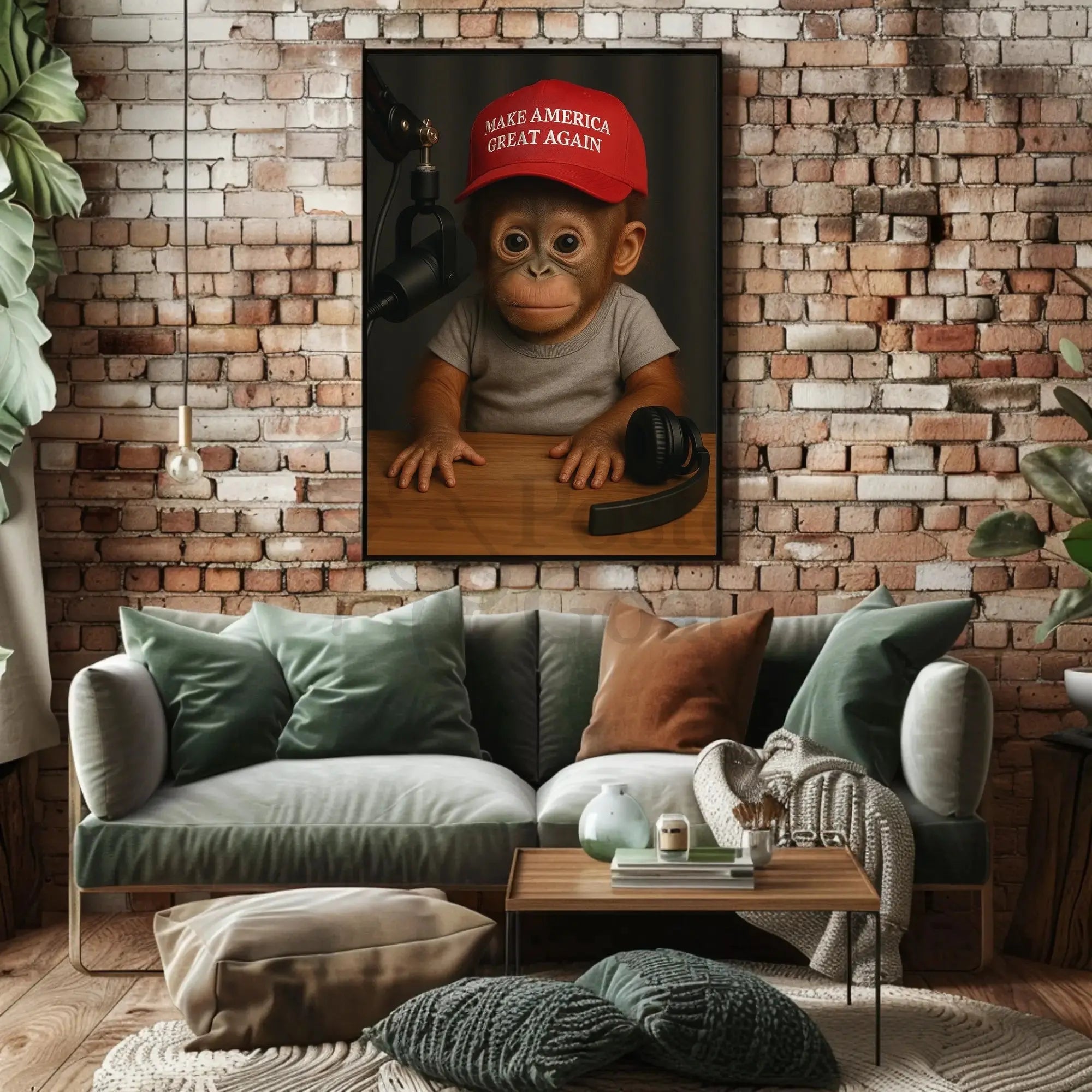 Orangutan Satire Political Humor Modern Satirical Poster PosterGoat