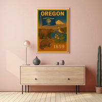 Oregon 1859 Vintage Commemorative Cultural Heritage Poster PosterGoat