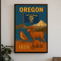 Oregon Heritage Wildlife Travel Poster PosterGoat