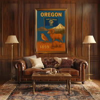 Oregon Heritage Wildlife Travel Poster PosterGoat