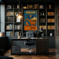 Oregon Heritage Wildlife Travel Poster PosterGoat