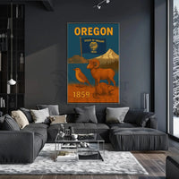 Oregon Heritage Wildlife Travel Poster PosterGoat