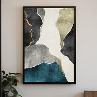 Organic Shapes Collage in Earthy Tones Abstract or Artistic Poster PosterGoat