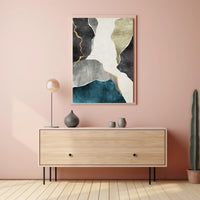 Organic Shapes Collage in Earthy Tones Abstract or Artistic Poster PosterGoat