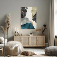 Organic Shapes Collage in Earthy Tones Abstract or Artistic Poster PosterGoat