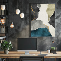 Organic Shapes Collage in Earthy Tones Abstract or Artistic Poster PosterGoat