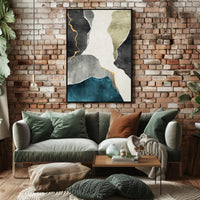 Organic Shapes Collage in Earthy Tones Abstract or Artistic Poster PosterGoat